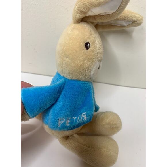Beatrix Potter Peter Rabbit Rattle Plush Stuffed Animal Blue Coat - Picture 5 of 6